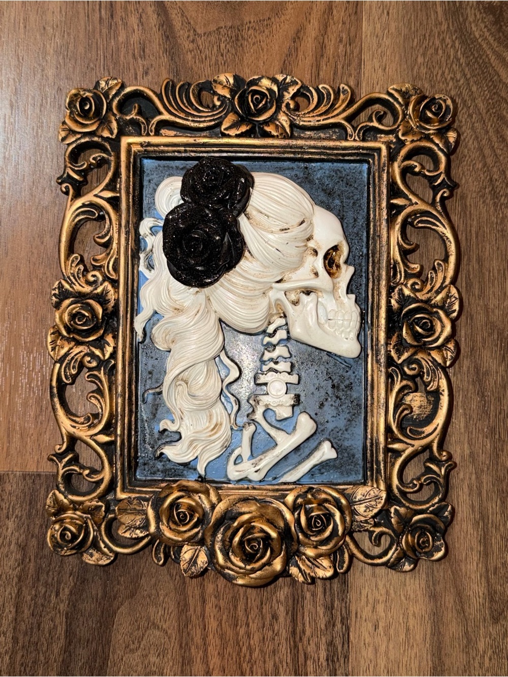 Gothic Skeleton Cameo Framed Wall & Tabletop Decor